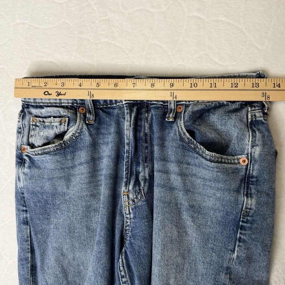 GAP '90s Loose Mid Rise Distressed Ripped Raw Hem Jeans Light Wash Women's 24 00 - Picture 10 of 15